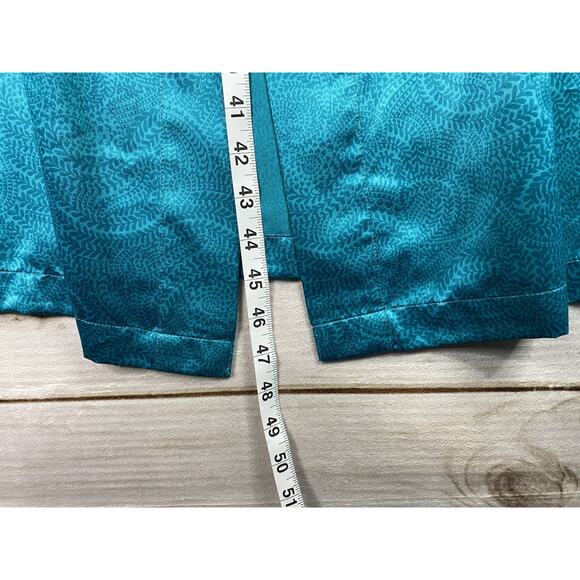 Cabernet Kimono Style Robe Sz L Turquoise Printed Belted Satin Long Classic NWT - Picture 4 of 8